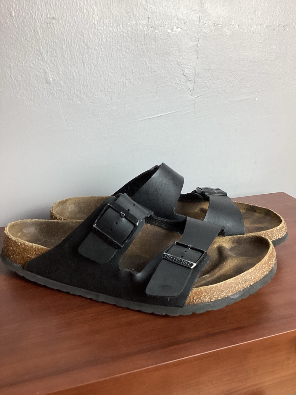 Men's Birkenstock Black Two-Buckle Cork Footbed Sandals Size M11